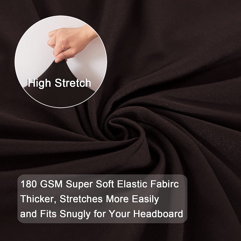 WOMACO Stretch Bed Headboard Slipcover 180 GSM Thick Fabric Solid Color Dustproof Bed Head Protector Cover for Bedroom DÃ©cor (Dark Coffee, 47-55") - Image 5